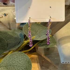 Elegant Purple Drop Earrings